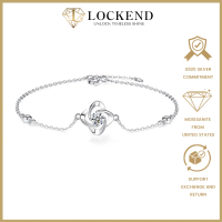 [Lockend] Four-Leaf Clover 0.5 Carat Moissanite Gelang Wanita 925 Silver with Platinum Lucky and Ele