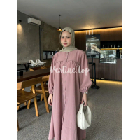 Dress Tunik QIANA BigSize Dress Tunik Hijab Irise Wanita korea A Line Pantai Midi Casual Tunik pesta