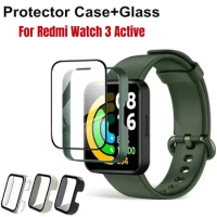Full Cover Protector Case+Glass For Redmi Watch 2 Lite Screen Protector Film For Xiaomi Redmi Watch 3 Active Watch 3Lite PC Case