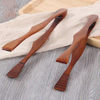 1Pcs BBQ Wooden Food Clip Bread Salad Cake Snack Clamp Bamboo Toaster Tongs Home Cooking Utensils Kitchen Tools