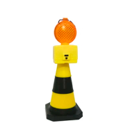 70mm Traffic Road Cone with Warning Light for 1/14 LESU Huina K336 K966 K970 RC Excavator Loader Traffic Sign Roadblock Parts