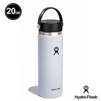 Hydro Flask 寬口 20OZ 591ml 真空保溫鋼瓶 水壺 水瓶 白色 HFW20BTS110 【陽光樂活】