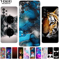 For Samsung A32 4G A 32 5G Case Soft TPU Print Panda Cats Silicon Protector Cover for Samsung Galaxy A13 4G A 13 Clear Funda A32