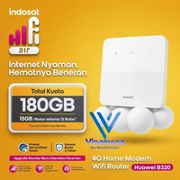 Indosat HiFi Air Huawei B320 Modem Router WiFi 4G LTE FREE 180GB 15GB/BULAN SELAMA 1 TAHUN B320 180G
