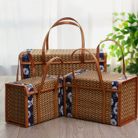 Bamboo basket fruit basket Foldable storage bamboo basket portable basket picnic basket vegetable ba