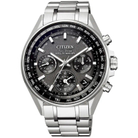 【CITIZEN 星辰 官方授權】CITIZEN 光動能衛星三眼萬年曆男錶 情人節 禮物(CC4000-59E)