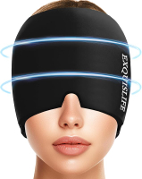 EXQUISLIFE Migraine Ice Head Wrap Headache Relief Hat for Migraine Cap Hot and Cold Therapy Headache