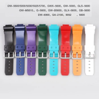 Resin Sport Strap for Casio G-SHOCK DW-5600 GA-2100 GW-M5610 DW-6900 16mm Pearlescent TPU Men Women Replace Bracelet Watch Band