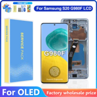 AMOLED With Frame For Samsung S20 LCD Display Touch Screen Digitizer Assembly For S20 5G SM-G980, SM-G980F LCD