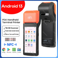 Android13 Handheld POS PDA Terminal WIFI 4G NFC With Bluetooth 3+32GB Mobile Touch POS 58mm Printer Support Google Play Loyverse
