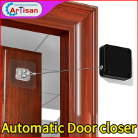 Door Closer Automatic Sliding Mesh Closing Sliding Latch Punch-free Automatic Lock Sensor Door Closer Universal Auto Close