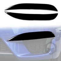 For Honda fit/ Jazz GK5/3rd 2014-2018 Car Front Foglight Eyelid Panel Frame Cover Trim ABS Sticker Piano Black