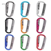 448C Metal Clasps Shopping Hook D Shaped Carabiner Hook with Sponges Strollers Shopping Bag Clip Hook Strollers Hangers