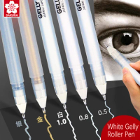 Sakura White Gold Silver Gelly Roll Classic Highlight Pen Gel Ink Pens 05/08/10 Bright Art Painting Pen White Line Pens