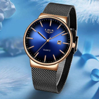 LIGE Women's Watches Brand Luxury Fashion Ladies Watch Leather Watch Women Female Quartz Wristwatches Montre Femme reloj mujer