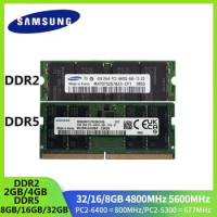 SAMSUNG Notebook Memoria DDR5 DDR2 Laptop Ram SODIMM 32GB 16GB 8GB 4GB 2GB 4800 5600 800 667MHz ram For Notebook Computer RAM