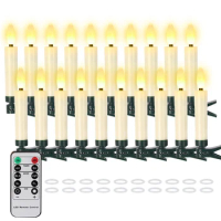 20PCS Christmas Tree Candles With Timer Remote Flameless Waterproof Electronic Candle Flashing New Year Decoration led Candles