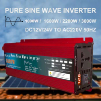 Inverter 12V 220V 1000W 2000W 3000W DC 24V 48V 60V To AC 220V Pure Sine Wave Voltage Converter Power Car Micro Inverter DIY