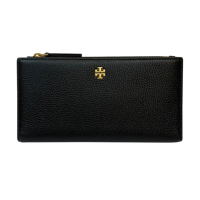 【TORY BURCH】Emerson系列簡約黑氣質牛皮薄型長夾(139540-006)