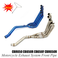 For CBR650 CB650R CB650F CBR650R CBR 650 650F Modified Full Systems Motorcycle Exhaust Muffler Slip-on Front Pipe Blue Motorbike