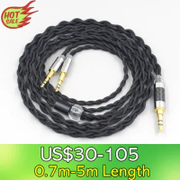 Pure 99% Silver Inside Headphone Nylon Cable For Oppo PM-1 PM-2 Planar Magnetic 1MORE H1707 Sonus Faber Pryma LN007441