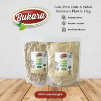 Biji Lada Putih Merica Bangka Super Aroma Premium Butir Besar dan Bubuk Halus 1 Kg Bukara Bumbu Buti