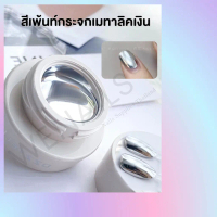 DZZTELIN สีเพ้นท์กระจกเมทาลิคเงิน Metallic Mirror Silver 5g ตกแต่งเล็บเจล - wenails จัดส่งที่รวดเร็ว