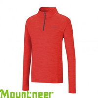 【Mountneer 山林 男款 雲彩針織保暖上衣《紅》】22P15/吸濕排汗/長袖衣