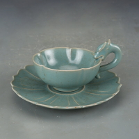 宋汝窯天藍釉茶杯茶盞 仿古瓷器古董古玩老貨五大名窯收藏真品