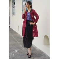 Rianty Batik Premium Wanita Estri Collection Setelan Set Inner Blouse Cardigan Rok Yolla