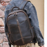 Leather Backpack Men's Outdoor Casual Cool Men's Bag Crazy Horse Leather Retro Business Computer Backpack Men