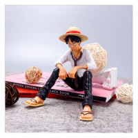 Anime One Piece Figure Luffy Sitting Position Action Figure PVC Model Collection Statue Figurine Doll Toy For Birthday Gift