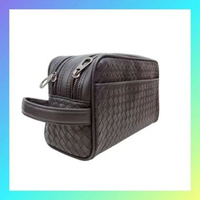 Tas Clutch Pouch Gold Pria / Wanita Boven Mirror inpor PARIS 100% Original full Kulit Hitam