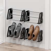Wall Mounted Shoe Rack 3 Pack Wall Shoe Rack Holds 6 pairs of shoes with Sticky Adhesive Strips shoe