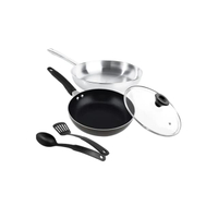 เซ็ต Mix&Match ที่ลงตัว Meyer รุ่น Aqua กระทะเคลือบผิวลื่น French Skillet ขนาด 24 ซม สีดำ และ Meyer 