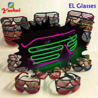 LED Glasses Neon Party Flashing Glasses EL Wire Glowing Luminous Eyewear Novelty Gift Glow Sunglasses Bright Light Supplies