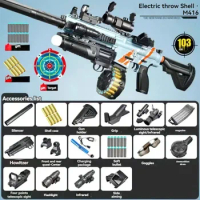 Toy Guns M416 Soft Bullet Shell Air Gun Weapons Electric Manual 2 Modes Shooting Toy Pneumatic Gun for Adults Kids Outdoor Games