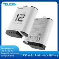 TELESIN Endurence Battery For GoPro Hero 12 11 10 9 1750 mAh Battery 3 Slots Battery Storage Charger Box for Gopro Accessories