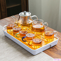 耐热玻璃茶具套装家用泡茶器透明茶杯帶把紅茶花茶壺辦公室泡茶茶壺