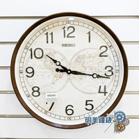 ◆明美鐘錶眼鏡◆SEIKO/精工/ QXA803B/復古典雅航海地圖/靜音時鐘/掛鐘