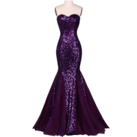 Mermaid Evening Dresses Sweetheart Sequined Formal Party Gowns Backless Sleeveless Evening Gowns for Women Vestidos De Fiesta