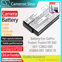 CameronSino Battery for GoPro Fusion Fusion VR 360 fits GoPro 601-12862-000 ASBBA-001 SBDC1B camera battery 2620mAh/9.96Wh 3.80V