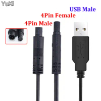 USB 2.0 Male to 4Pin Male/Female Cord Car Rear View Vehicle DVR Camera Extension Connector Cable Cord HD Monitor Camera Wire 1M