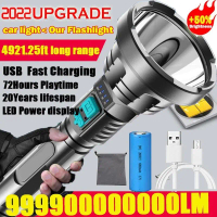 Đèn Pin Mở Rộng Bấc 6800Mah, Đèn Pin Khẩn Cấp Ngoài Trời, Mạnh Và Sáng, Có Thể Sạc Lại Bằng USB, Chi