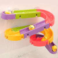 DIY軌道滑滑樂(兒童戲水玩具/洗澡玩具/玩水玩具/吸盤軌道/軌道球/轉轉樂/水車)