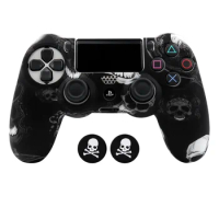 Skull Design Soft Protective Silicone Cover For PS4 Slim Pro Game Controller Skin Case Gamepad Joystick Accessories