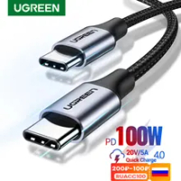 Ugreen USB C ถึง USB ประเภท C สำหรับ Samsung S20 PD 100W 60W สำหรับ MacBook iPad Pro quick Charge 4.0 USB-C Fast USB ชาร์จสายไฟ