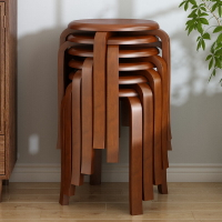 北歐矮凳子現代簡約餐桌家用可摞疊圓凳實木簡易小板凳客廳高椅子
