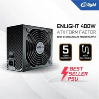 Power Supply Unit/PSU Enlight 400W Black Silver 85 Efficiency -GARANSI RESMI- 700WAT