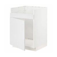 METOD Havsen單槽水槽底櫃, 白色/stensund 白色, 60x60x80 公分